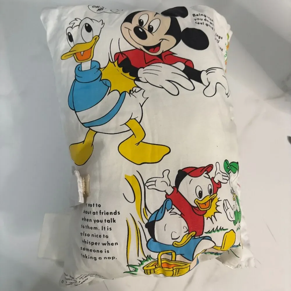 Disney Mickey & Friends Once Upon A Pillow Book Have Fun Good Manners Vintage